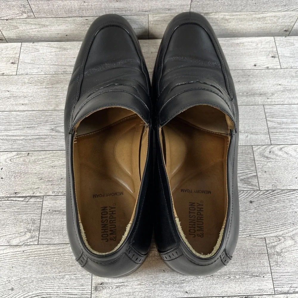 Johnston & Murphy Black Leather Penny Loafer Dress Shoes 15-3227 Men Size‎ 11M
